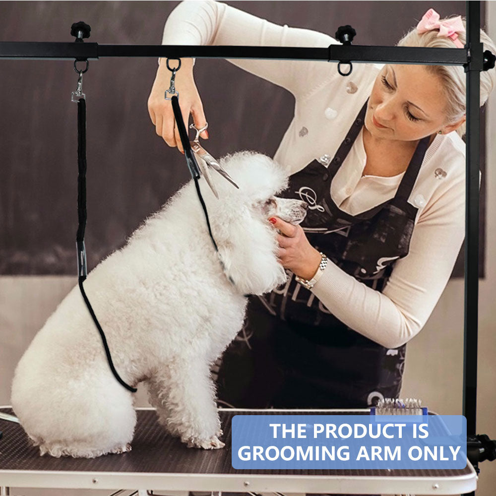 H-Shape Dog Grooming Arm Pet Supplies Grooming Table Arm with 3 Noose and Clamp Heavy Duty Aluminum Alloy Frame with 35.4” Adjustable Height and 36.2” ~ 50” Adjustable Width Dog Grooming Kit